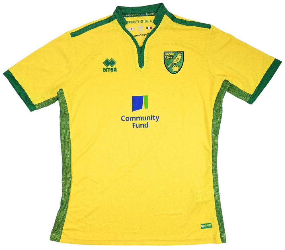 Maillot Norwich City Domicile Errea 2016-17 vintage – 9/10