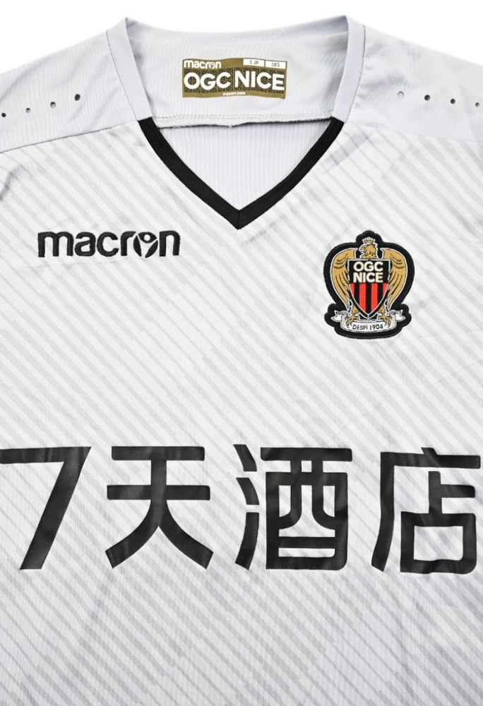 Maillot OGC Nice Extérieur 2017-18 Macron Manches Longues Boys