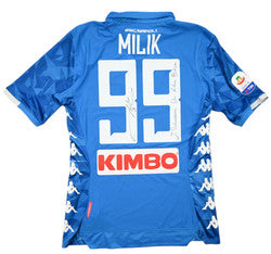 Maillot Napoli 2018-19 Kappa Domicile Milik Match Issue 9/10