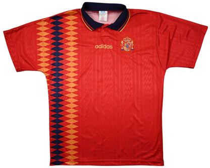 Maillot Espagne Domicile 1994-96 Adidas Vintage — Taille L
