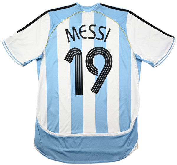 Maillot Argentine Domicile Adidas 2005-2007 Messi Vintage