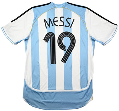 Maillot Argentine Domicile Adidas 2005-2007 Messi Vintage