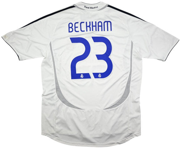 Maillot Real Madrid 2006-07 Beckham Adidas Domicile Vintage XXL