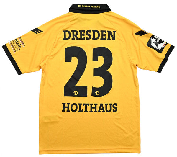 Maillot Dynamo Dresden Domicile 2015-16 Erima signé Holthaus